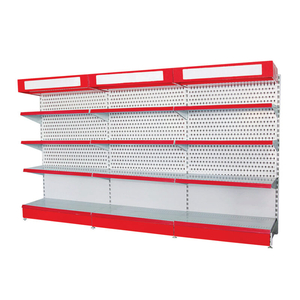 SINGLE SIDED PERFORATED BACK PANEL SHELF WITH TOP LIGHT BOX